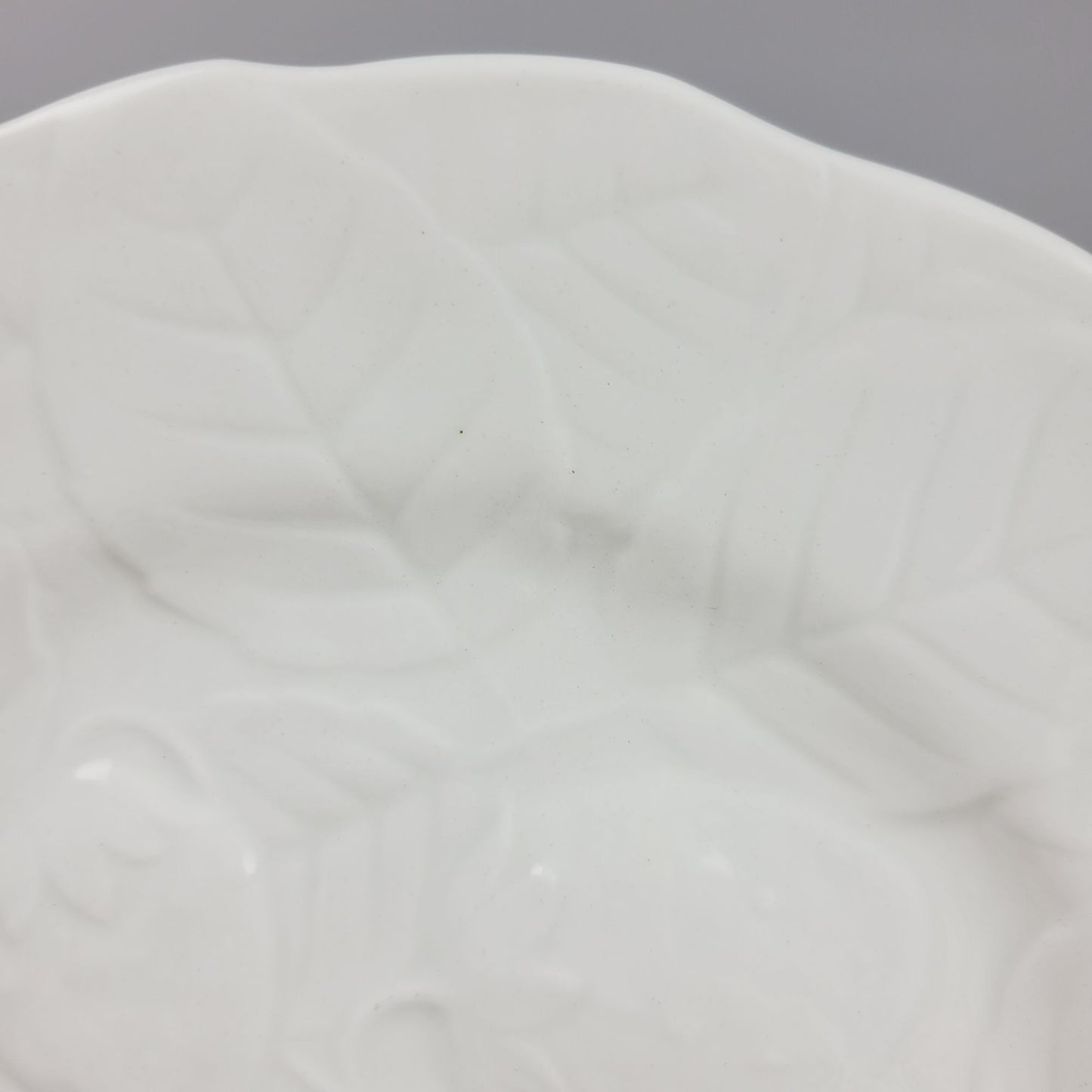 Fondeville White Majolica Strawberry Embossed Salad Plate, Made in Alvarez Spain