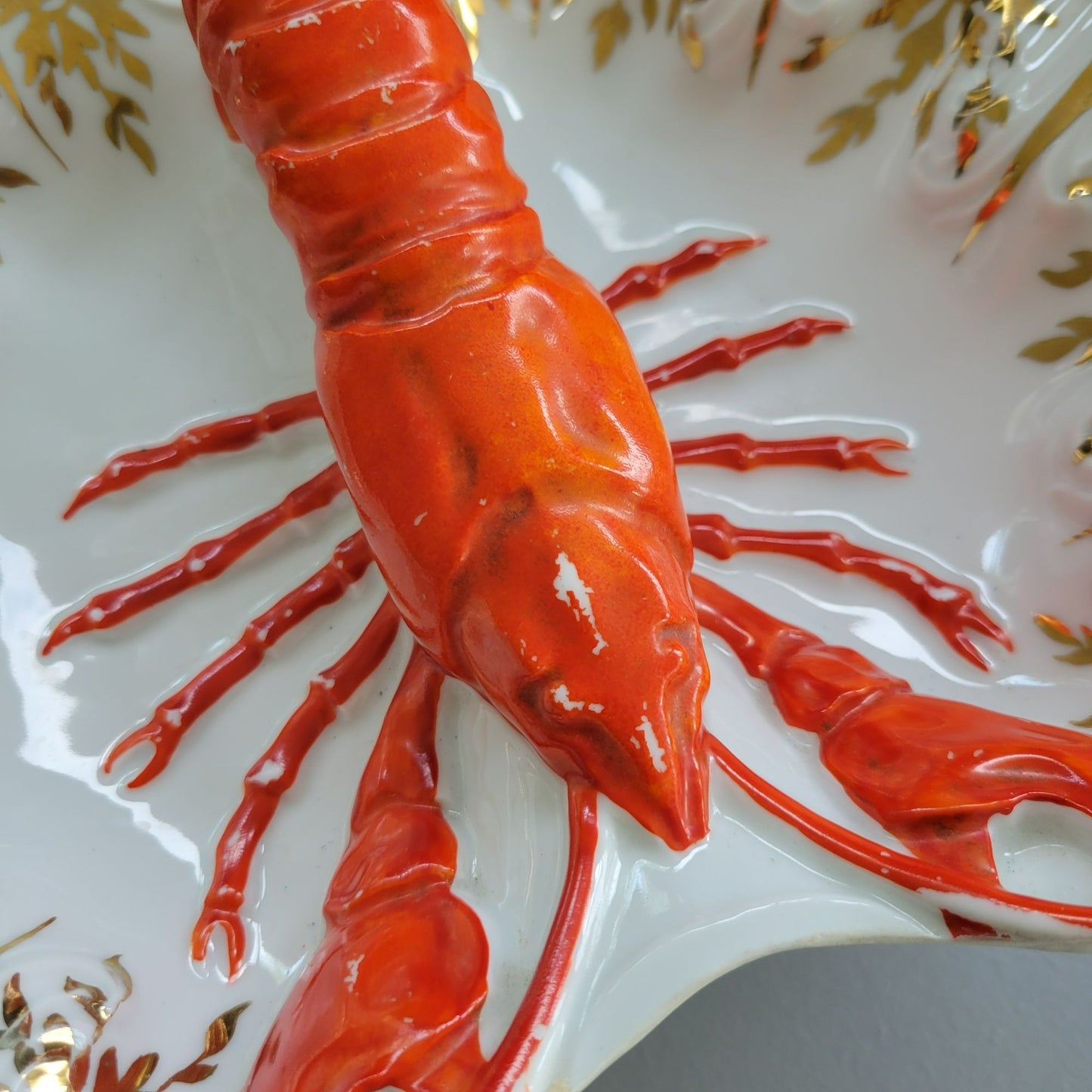 Antique Victoria Carlsbad Victorian Lobster Bowl, c.1891-1918 Austria