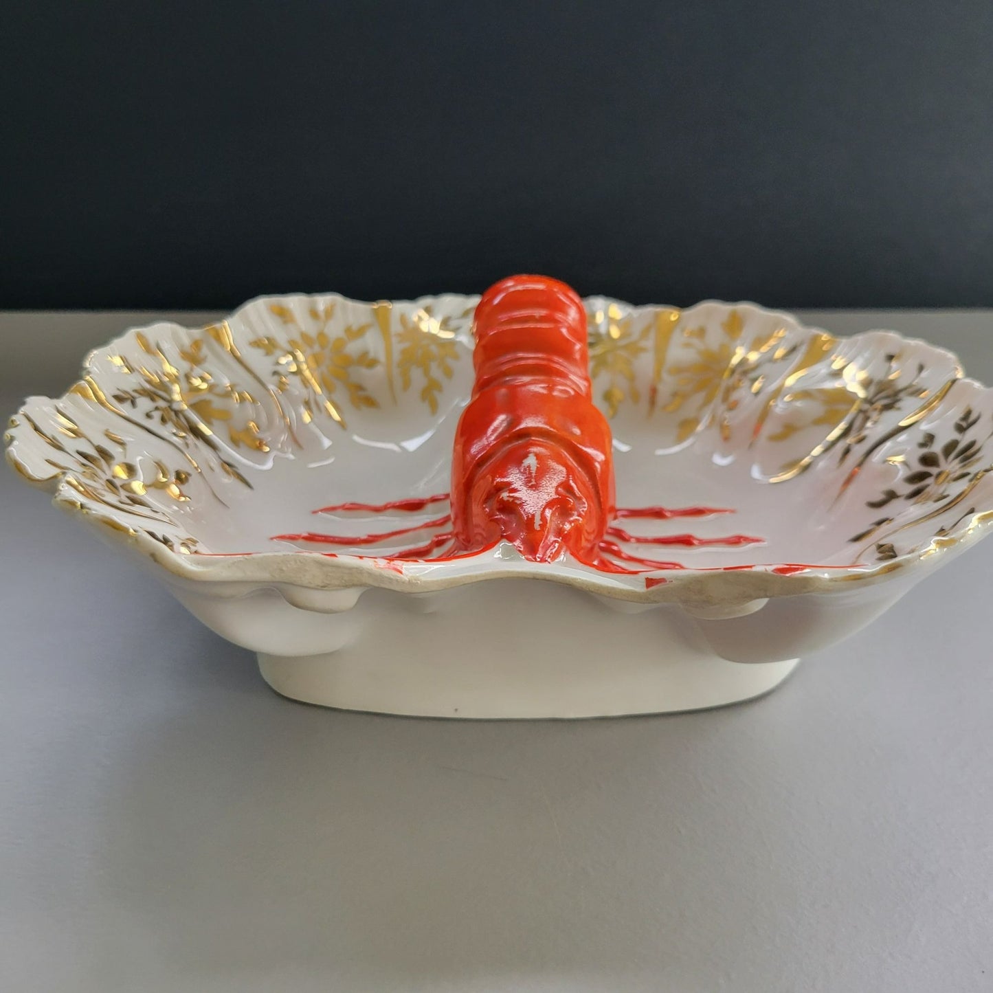 Antique Victoria Carlsbad Victorian Lobster Bowl, c.1891-1918 Austria