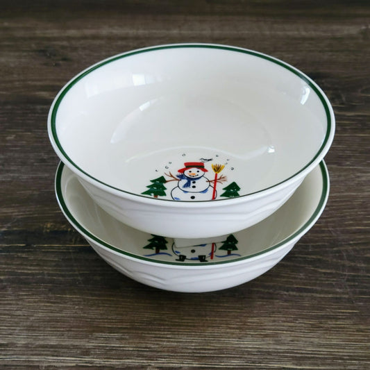 Pfaltzgraff Snow Village Cereal Soup Bowl, Set of 2, c.1990s