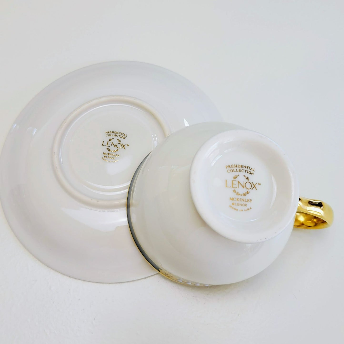 Lenox McKinley Teacup & Saucer Set, Presidential Collection, USA Made