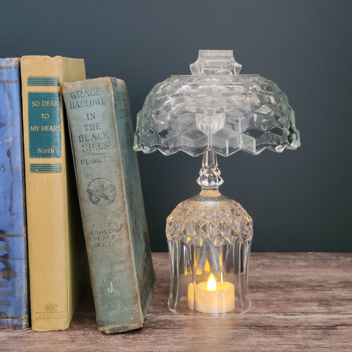 Vintage Upcycled Glass Fairy Lamp