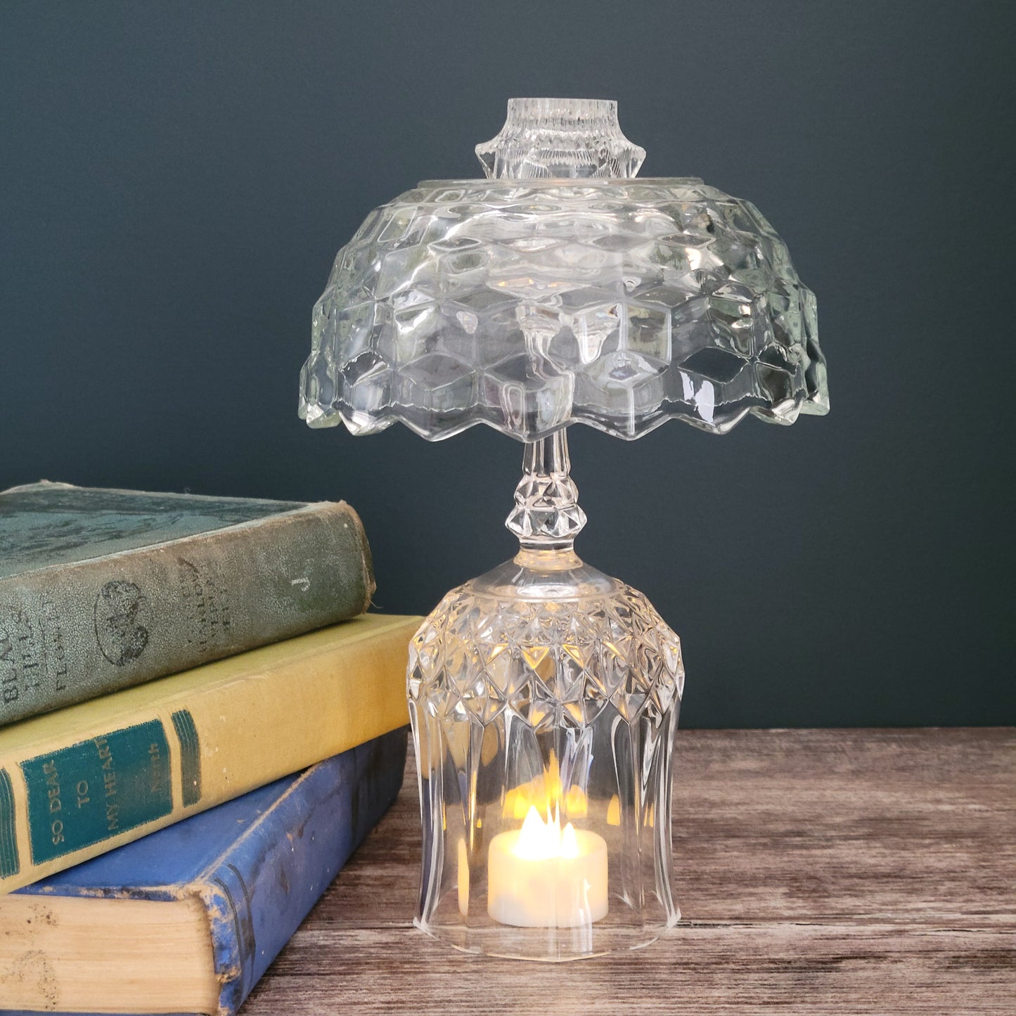 Vintage Upcycled Glass Fairy Lamp