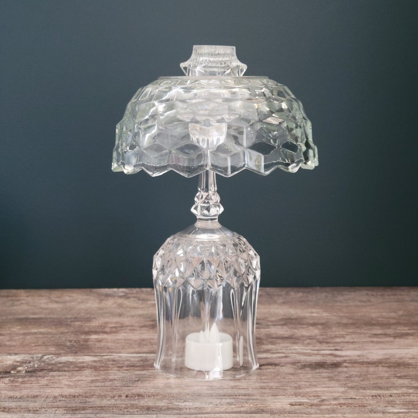 Vintage Upcycled Glass Fairy Lamp