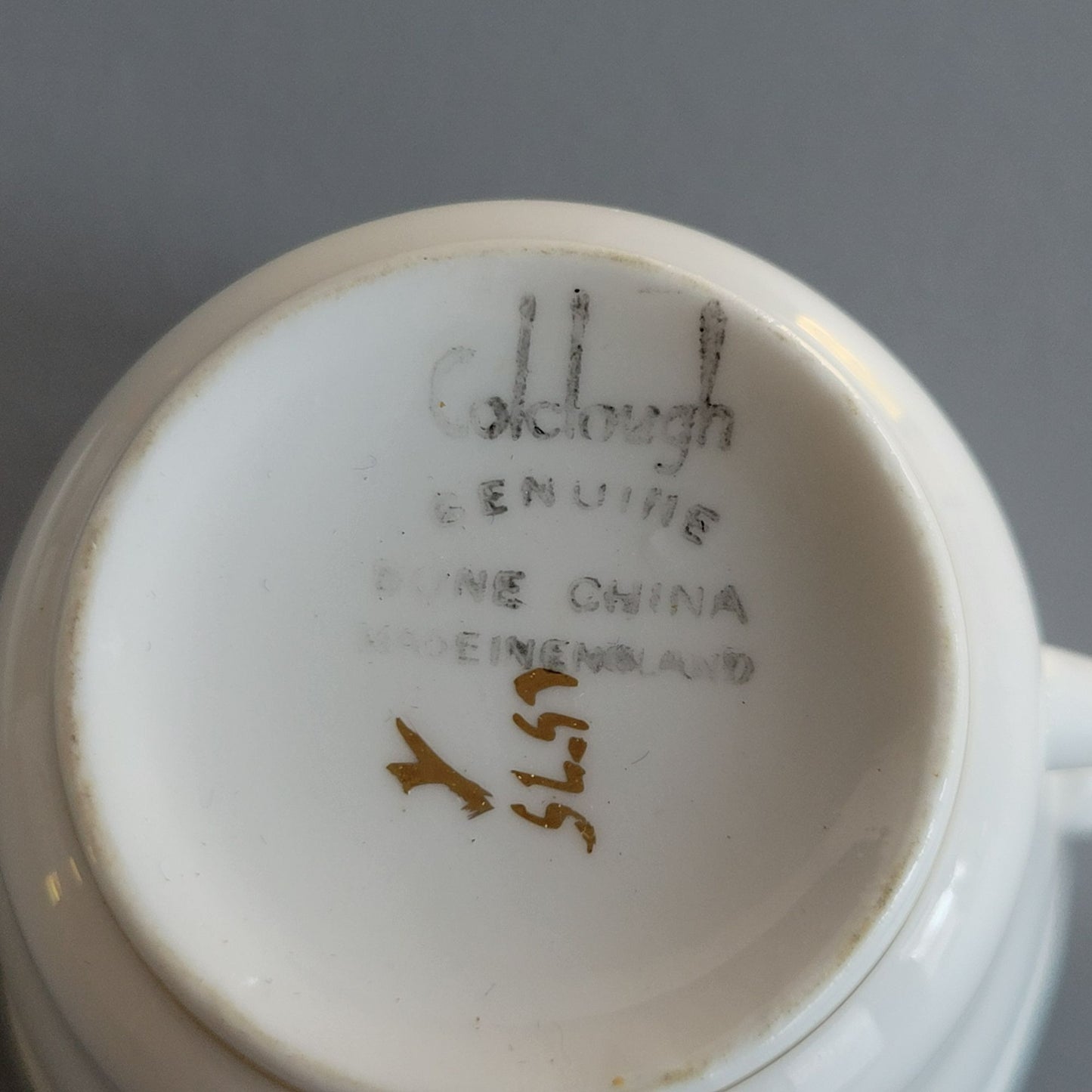 Colclough Tea Cup & Saucer, White, Blue & Gold Bone China Made in England