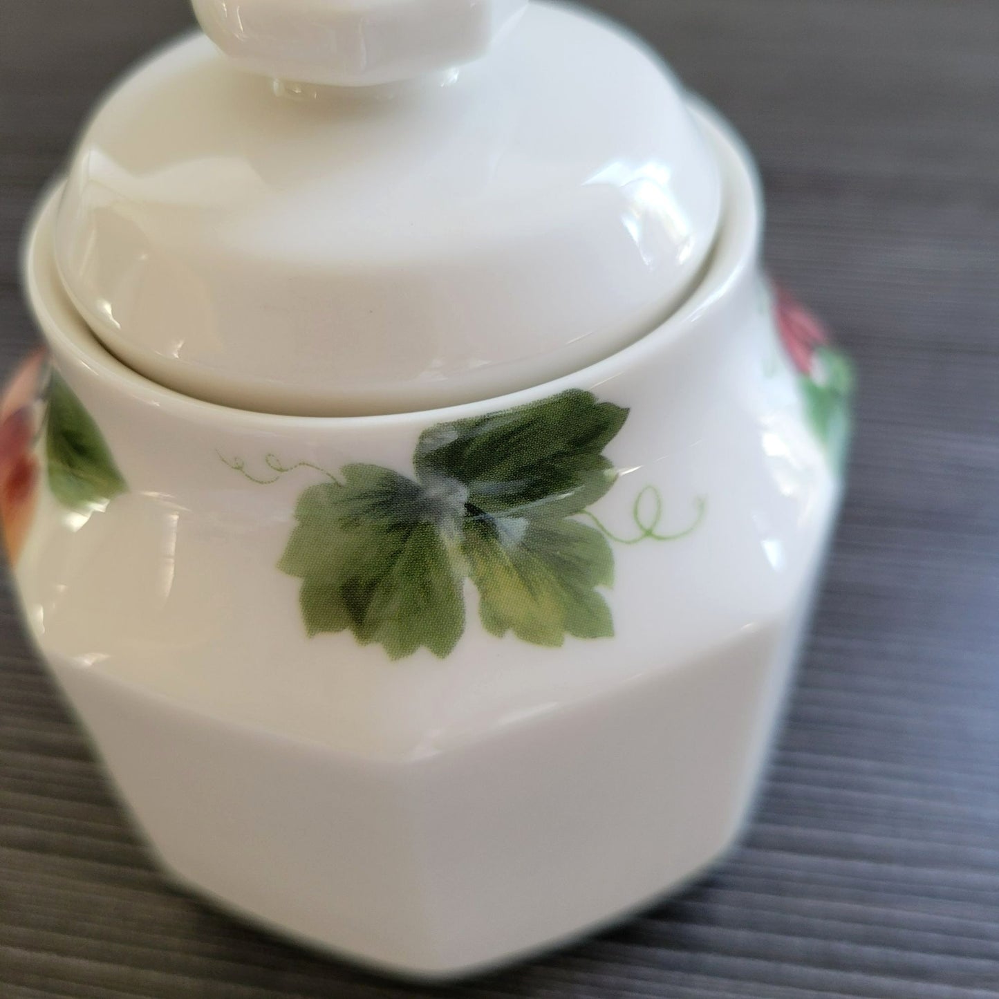 Royal Doulton Grape Creamer & Sugar Bowl, Vintage c.1990s England, Grape & Apple Design