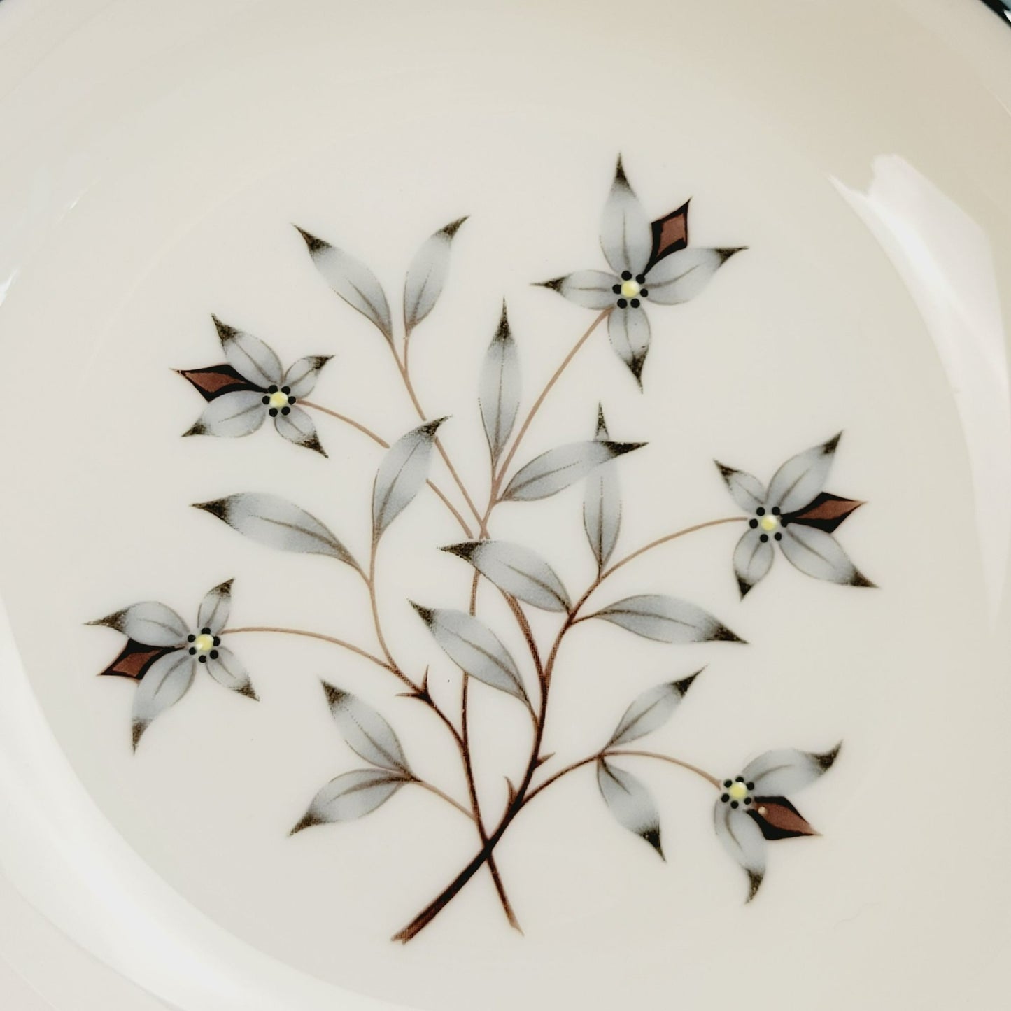 Lenox Kingsley Rim Soup Bowl, Platinum Trim, c.1954-79 USA
