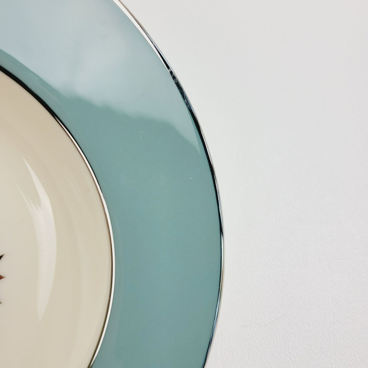 Lenox Kingsley Rim Soup Bowl, Platinum Trim, c.1954-79 USA