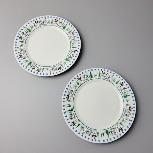 Libbey Snowman Salad Plate, Set of 2