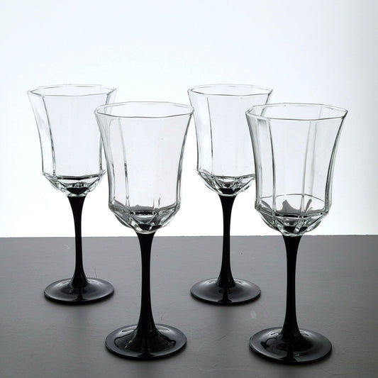 Luminarc Black Octime Wine Glass Set of 4, Made in France