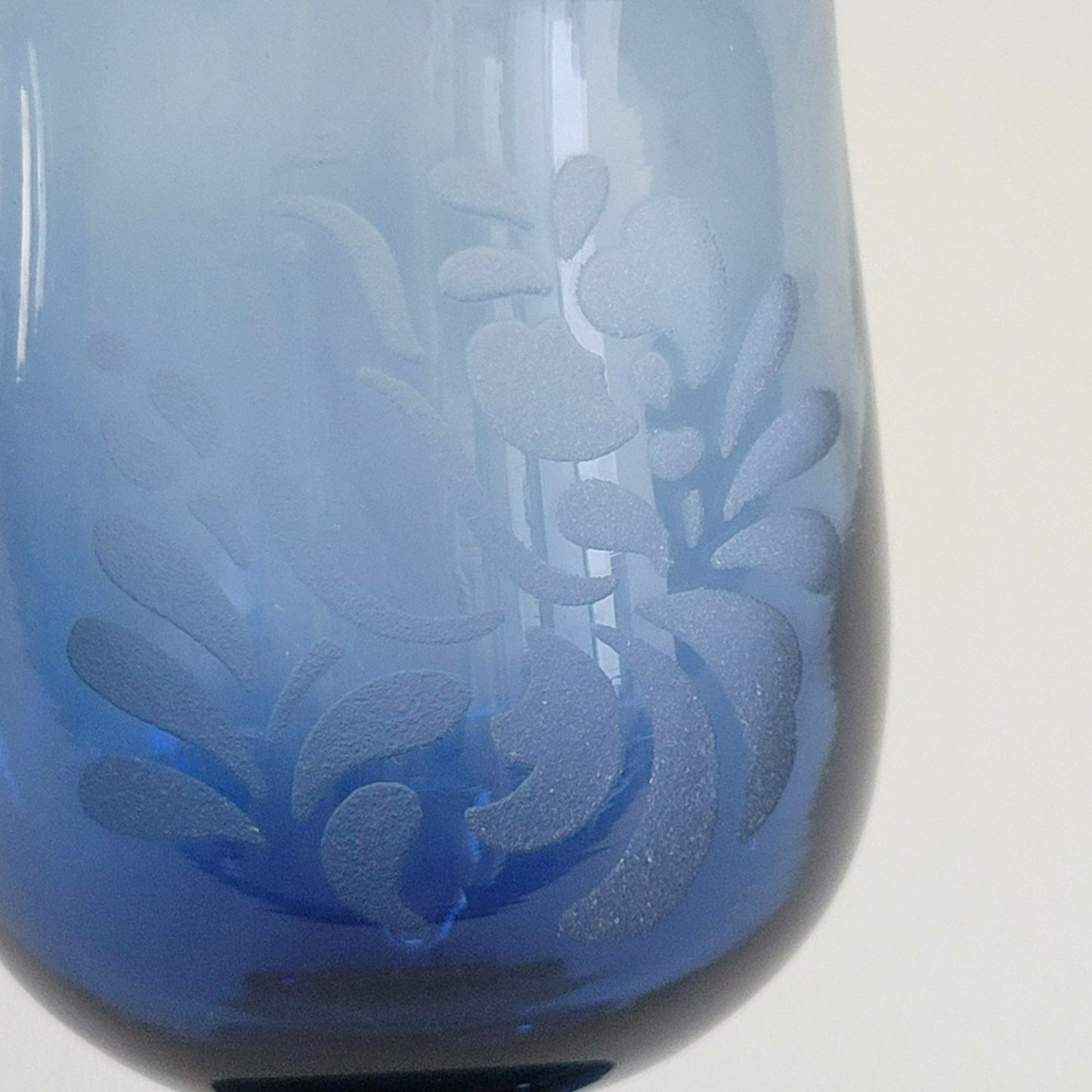 Pfaltzgraff Folk Art Blue Wine Glasses, Set of 2, USA Made