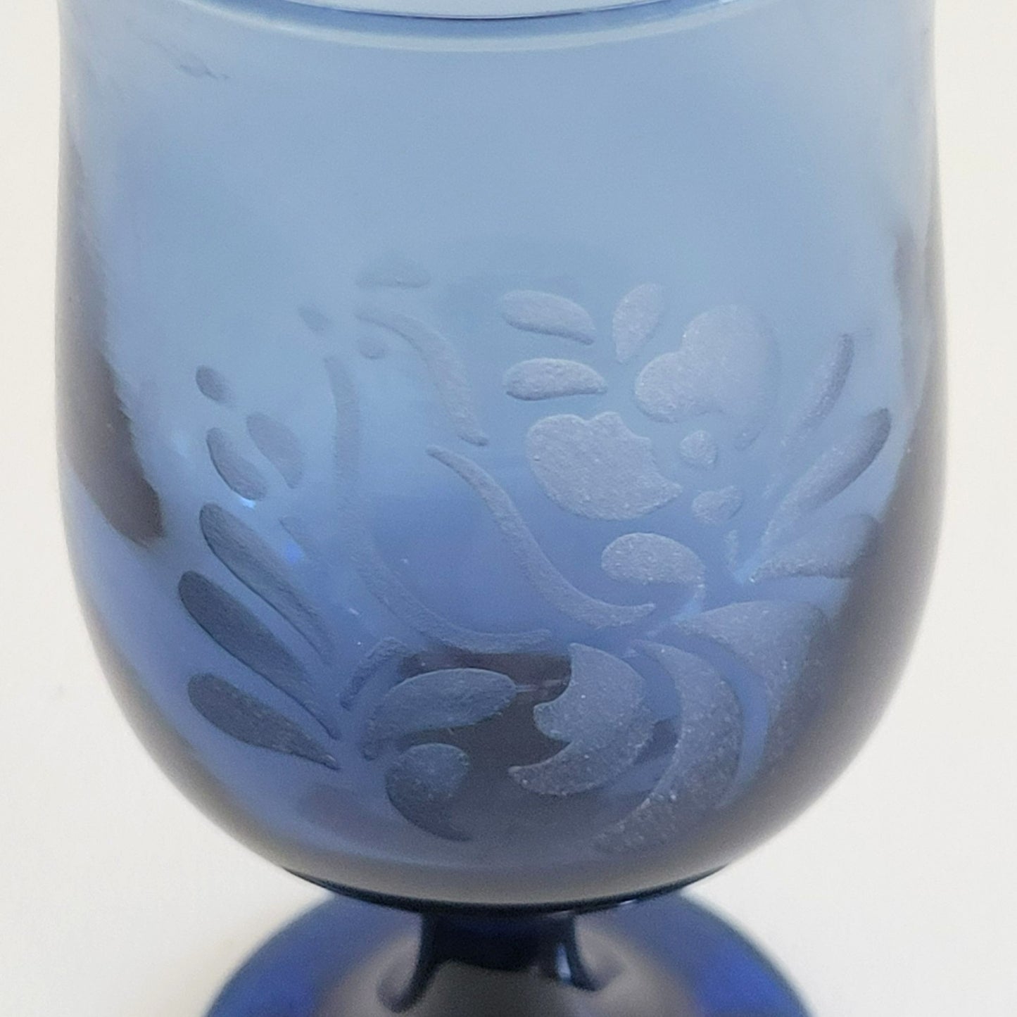 Pfaltzgraff Folk Art Blue Wine Glasses, Set of 2, USA Made