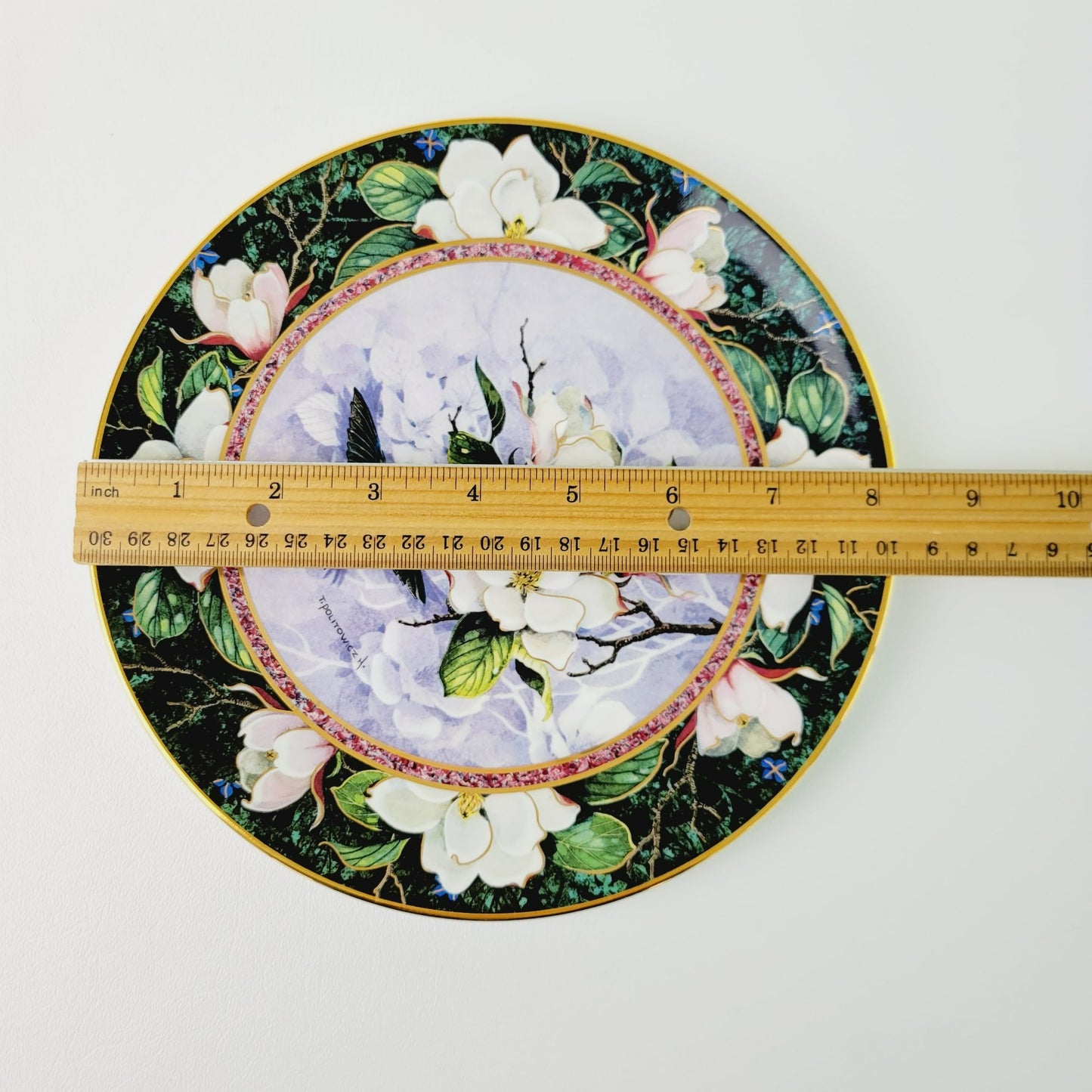 Royal Doulton Hummingbird Plate, White Necked Jacobin Hummingbird, Franklin Mint Heirloom Bird Collectors Plate, Made in England