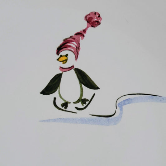 Pfaltzgraff Penguin Skate Dinner Plate, c.2006-10