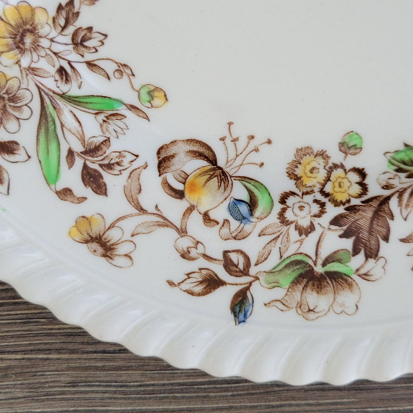 Johnson Bros WindsorWare Salad Plate Set of 2, Margaret Rose Brown, c.1939-65 England