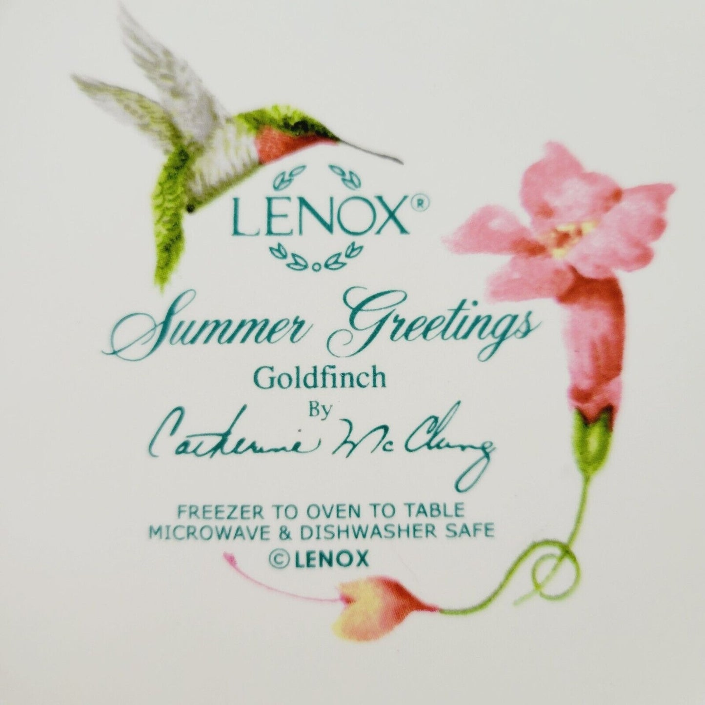Lenox Summer Greetings Stoneware Salad Plate, Goldfinch Bird Design
