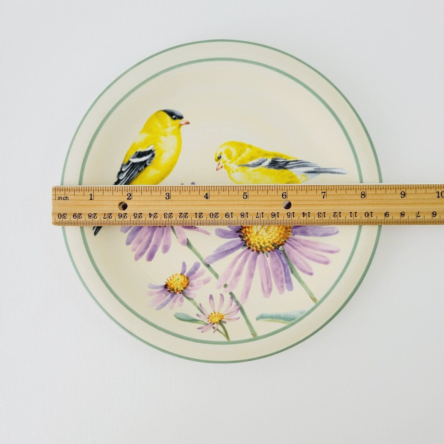 Lenox Summer Greetings Stoneware Salad Plate, Goldfinch Bird Design