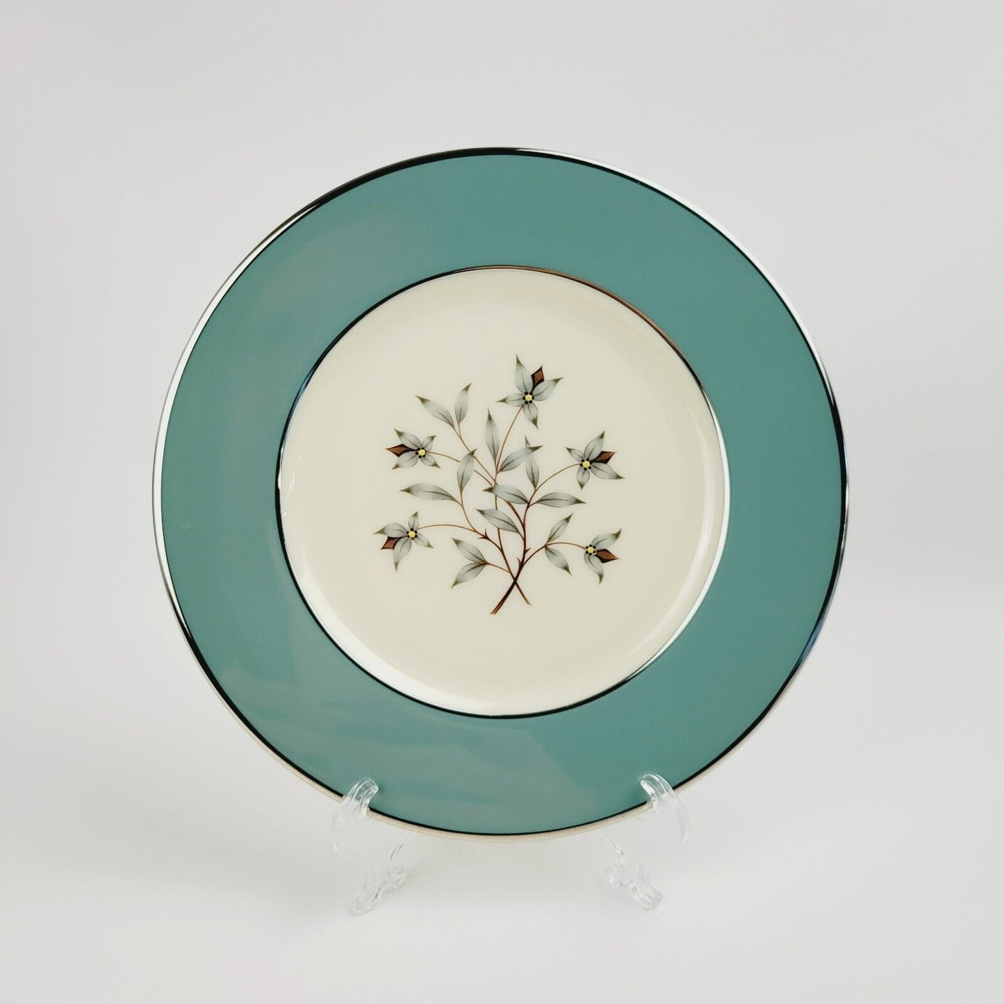 Lenox Kingsley Salad Plate, Platinum Trim, c.1954-79 USA