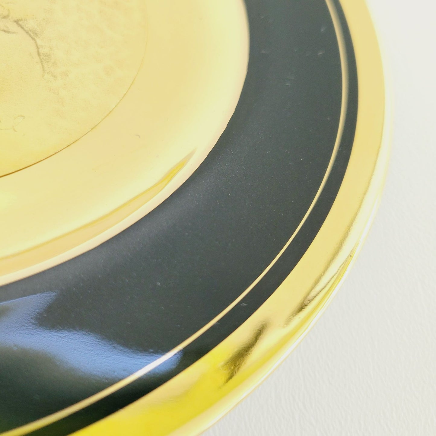 Vintage Japanese Chokin Mother and Child Plate, 18K Gold Over Copper, Gold & Black, 1983 Limited Edition
