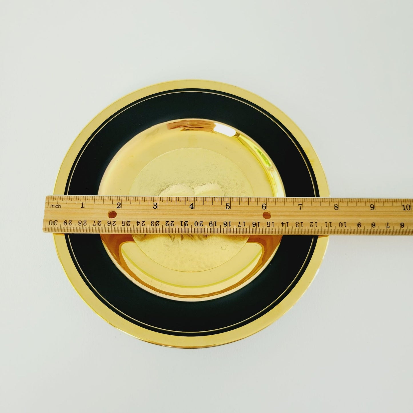 Vintage Japanese Chokin Mother and Child Plate, 18K Gold Over Copper, Gold & Black, 1983 Limited Edition