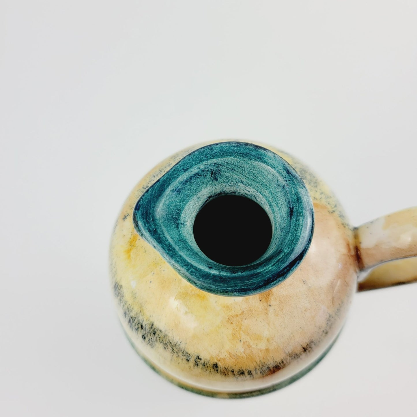 Greek Hand Painted Floral Jug With Stopper, Artist Signed