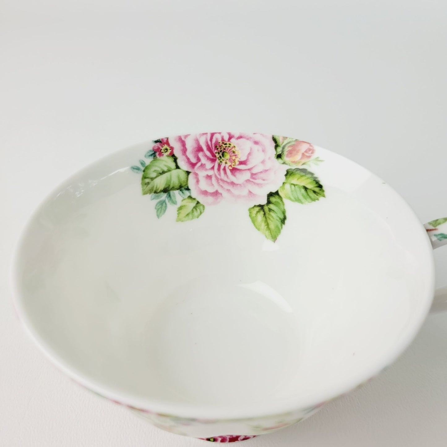 Fairmont Empress Rose Garden Teacup, Saucer & Plate, Pink Orange & Green Floral