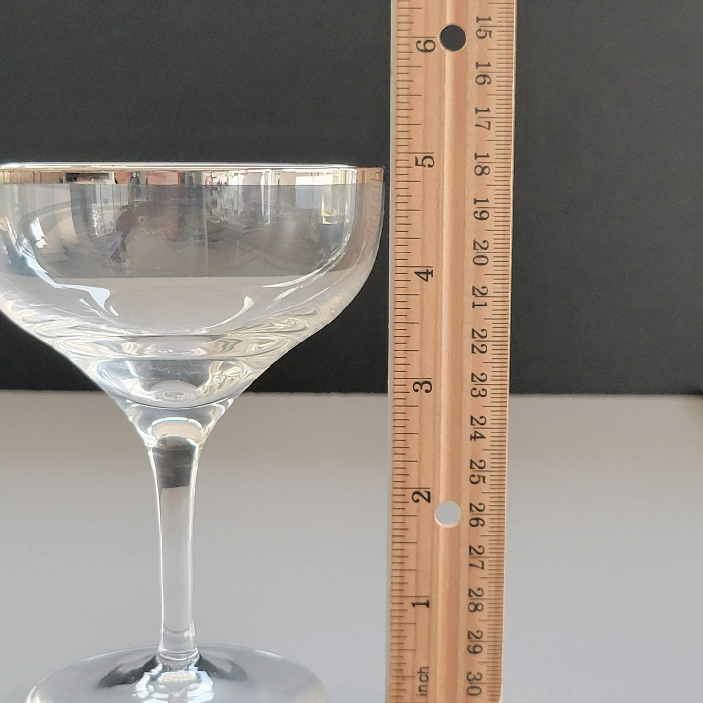 Lenox Weatherly Coupe Champagne Glasses, Set of 2, Platinum Trim, c1960-80s