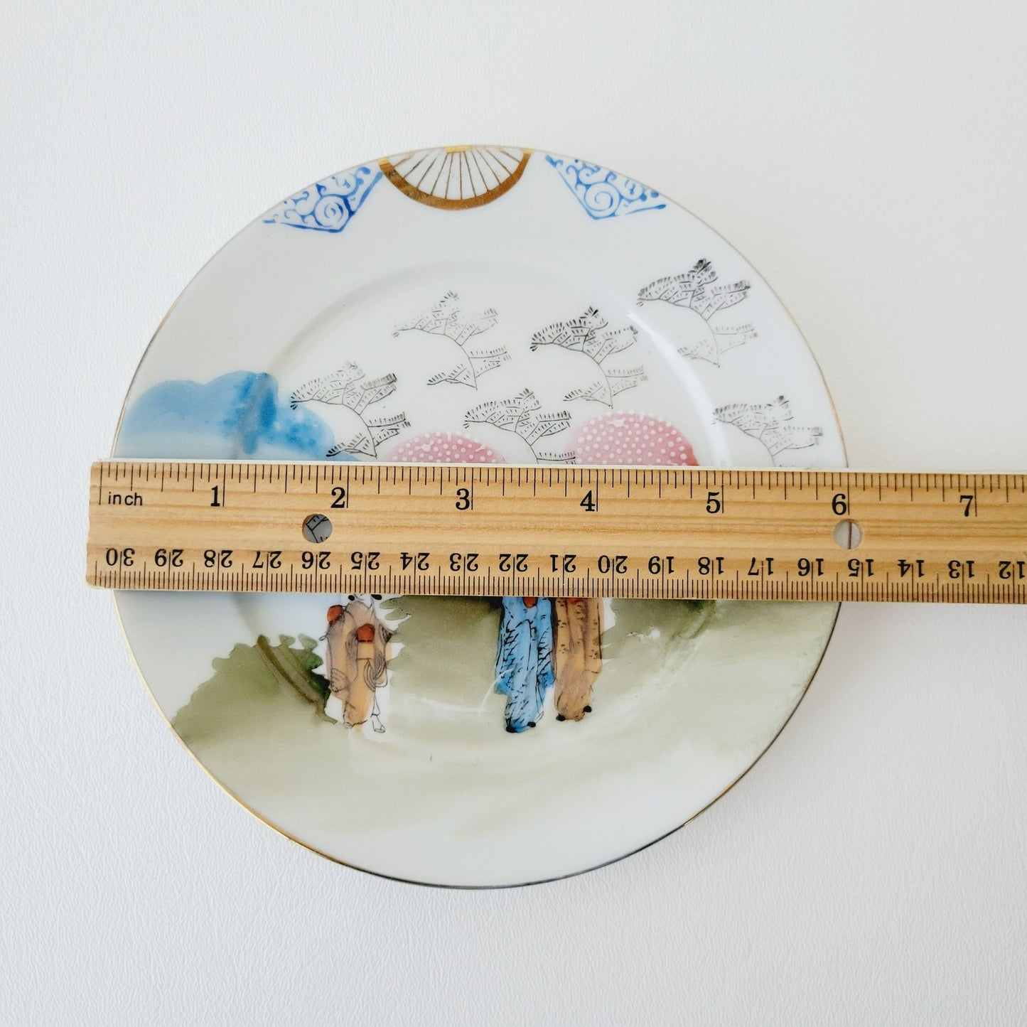 Vintage Japanese Kutani Geisha Girls Salad & Bread Plate Set of 2