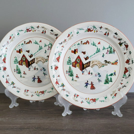Farberware White Christmas Dinner Plate, Set of 2