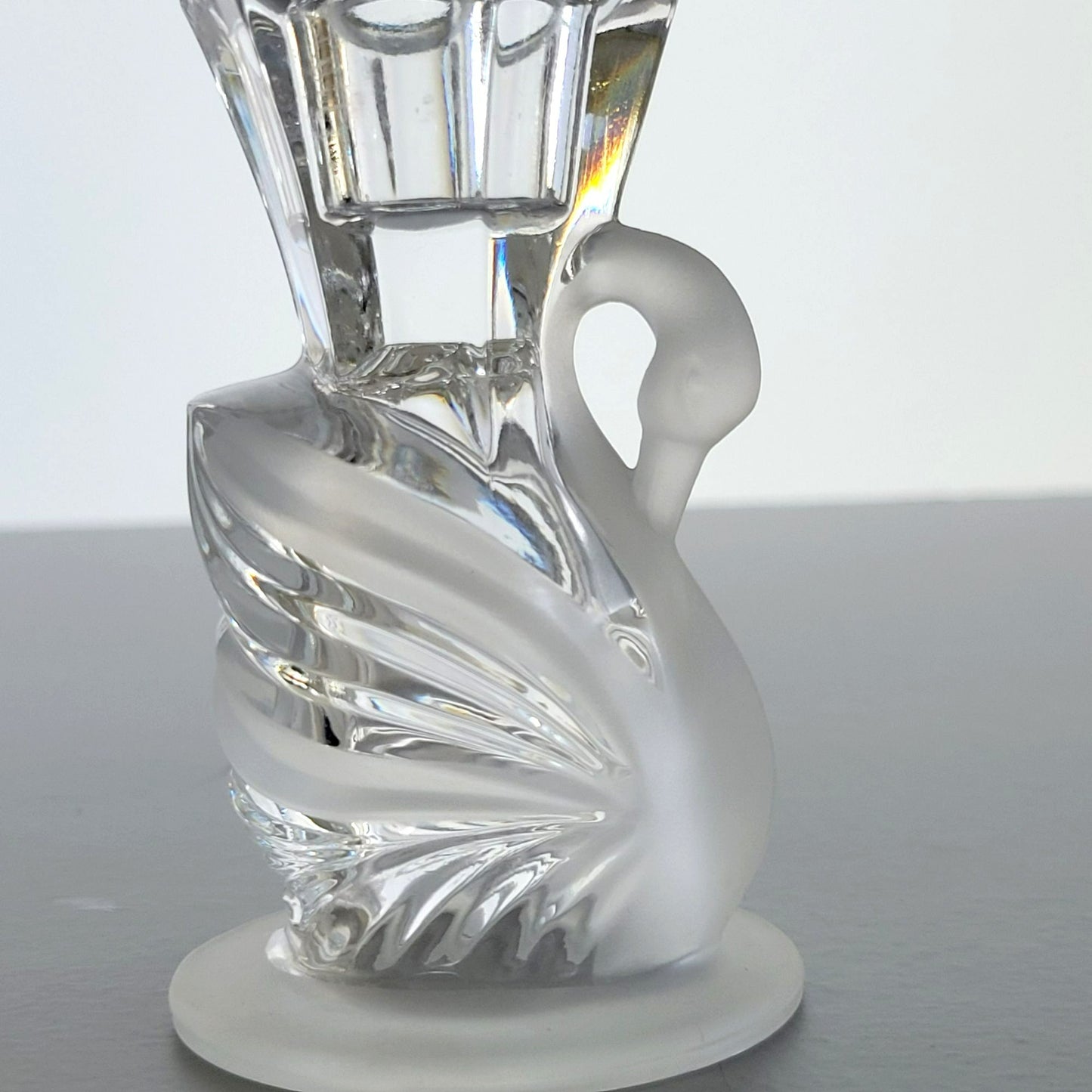 Crystal Swan Taper Candlestick Holder, SET of 2