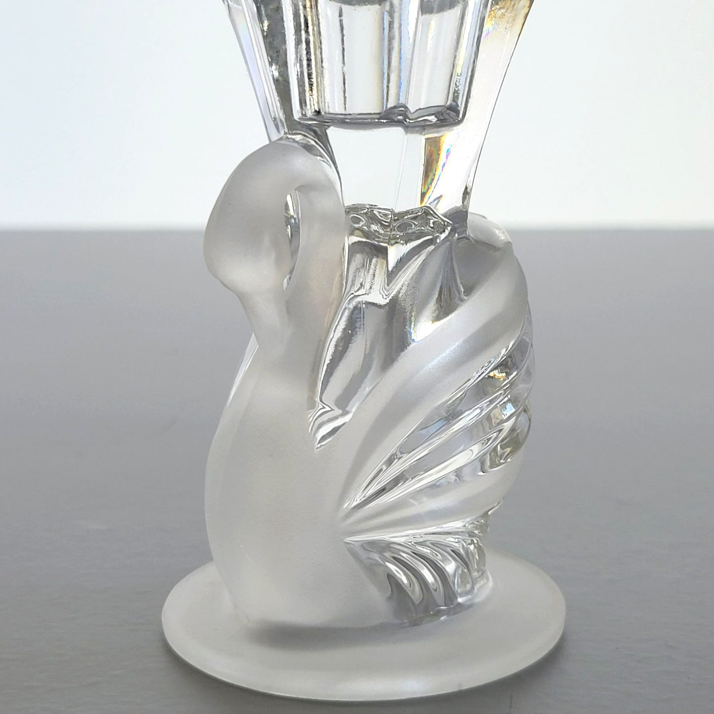 Crystal Swan Taper Candlestick Holder, SET of 2