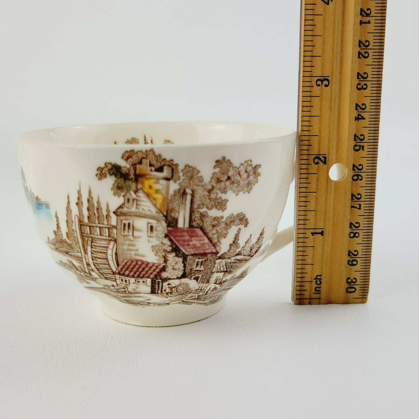 Johnson Bros The Old Mill Tea Cup & Saucer, Countryside Scene, c.1952-77 England