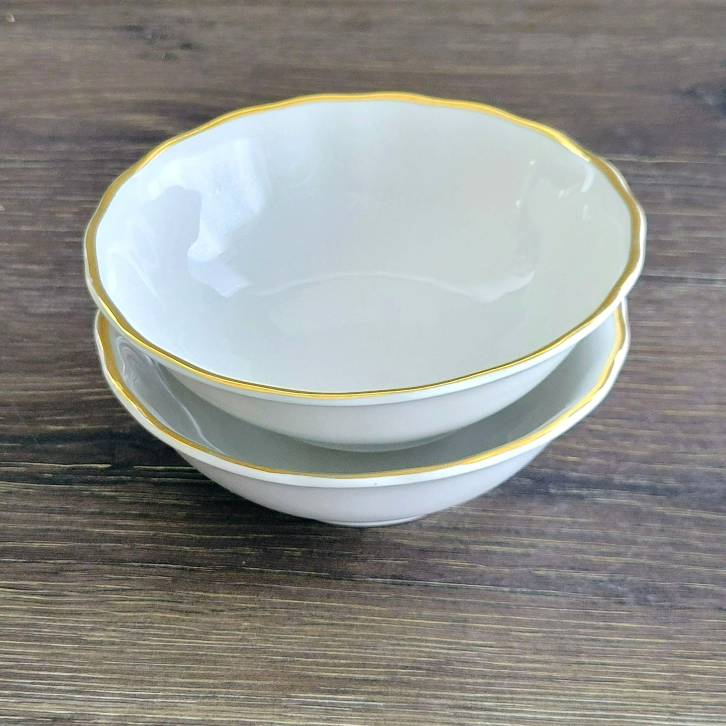 Favolina-Karolina Golden Wedding Berry Dessert Bowl Set of 2, Made in Poland