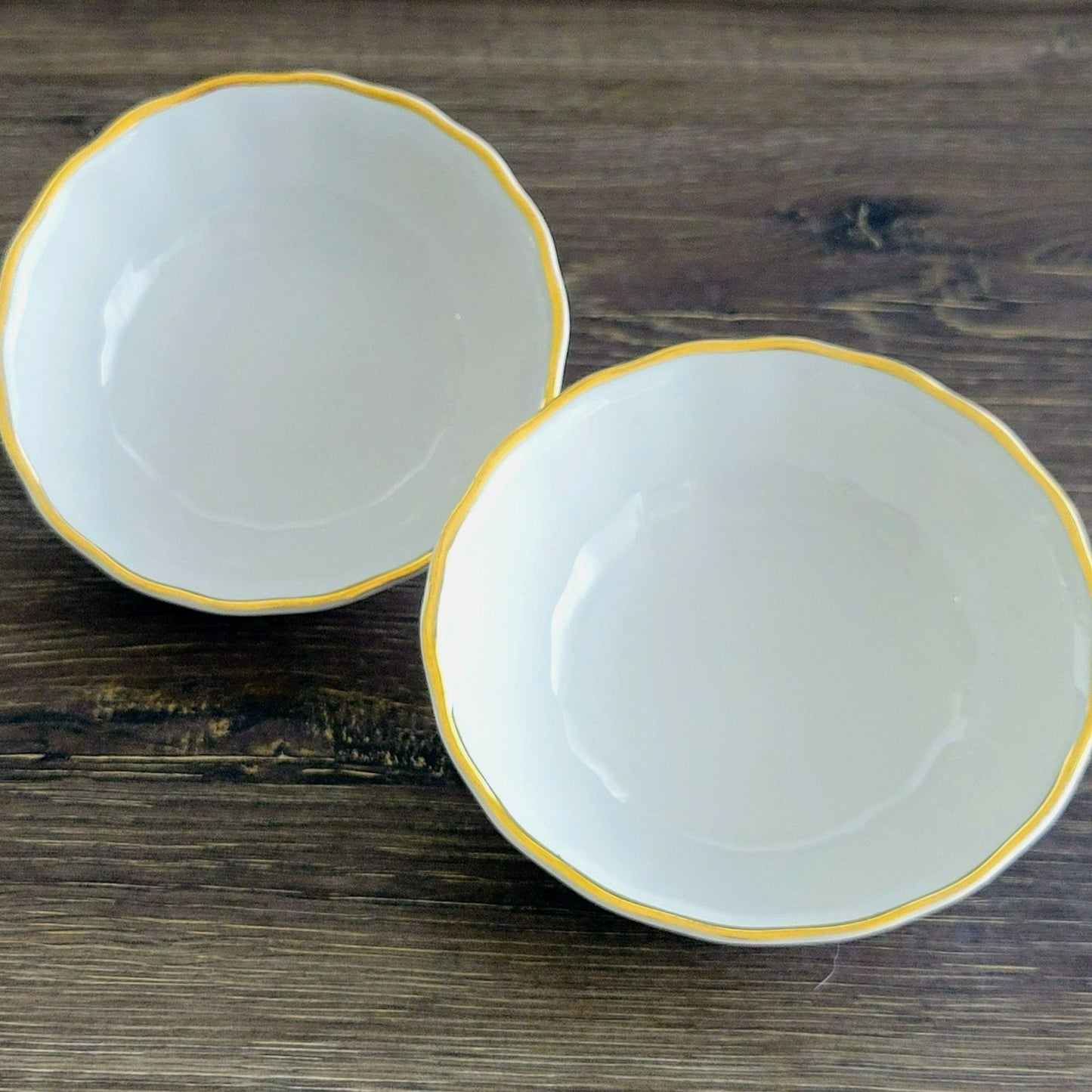 Favolina-Karolina Golden Wedding Berry Dessert Bowl Set of 2, Made in Poland
