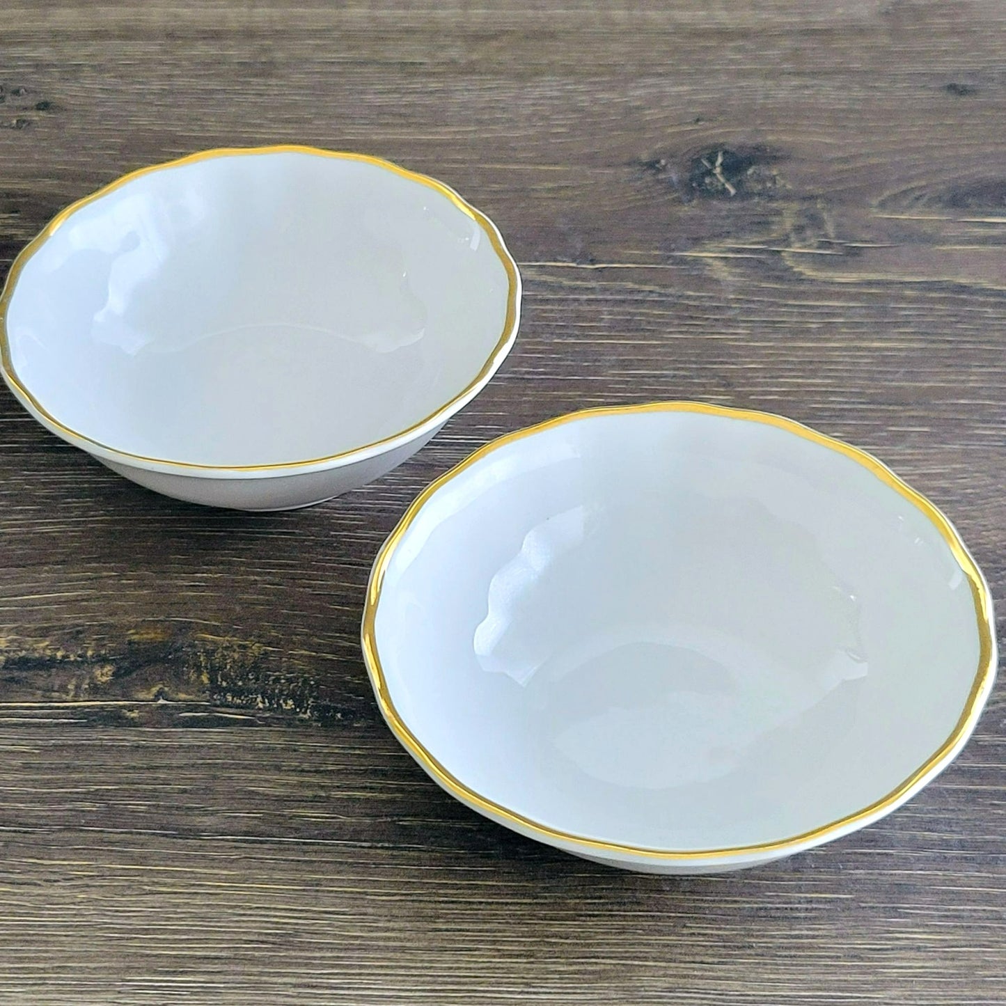 Favolina-Karolina Golden Wedding Berry Dessert Bowl Set of 2, Made in Poland