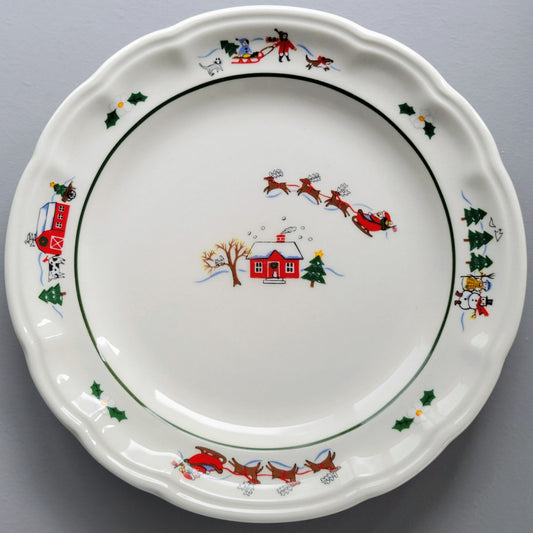 Pfaltzgraff Snow Village Luncheon Plate, Set of 2, c.1990s