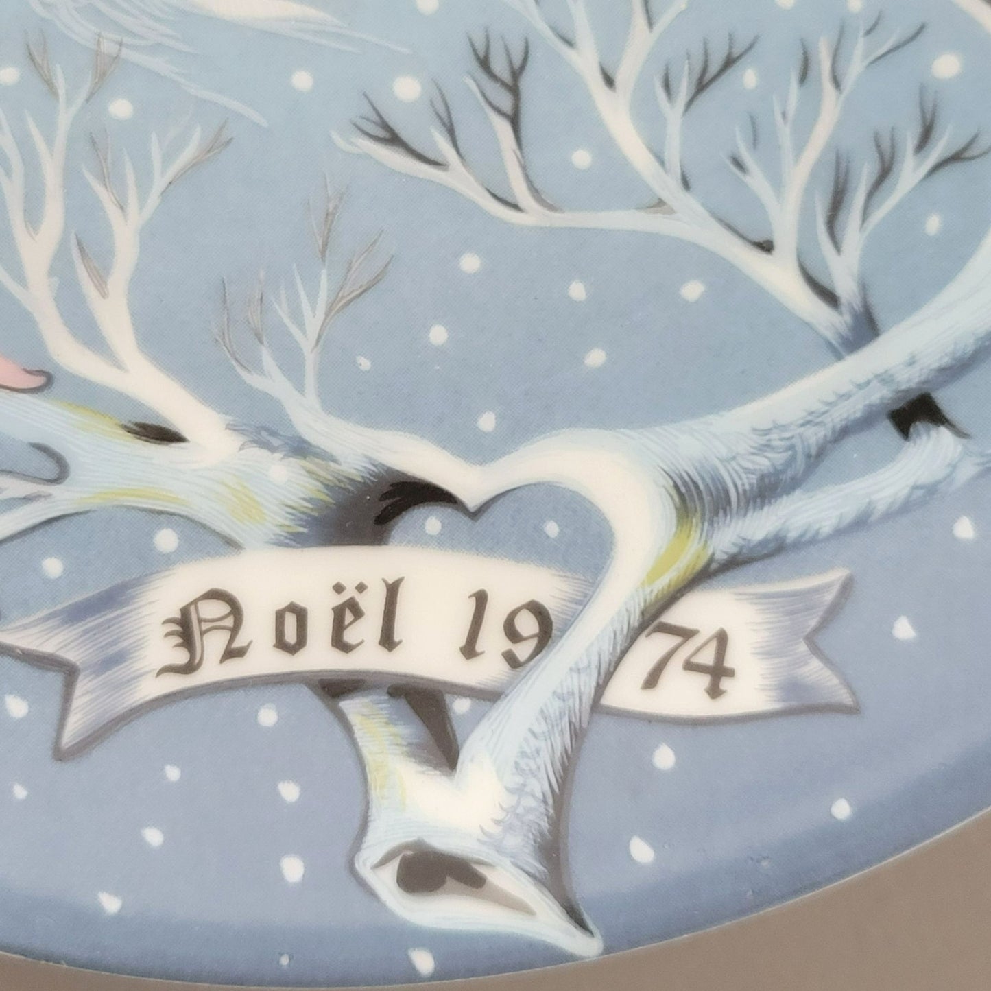 Haviland 12 Days of Christmas Plate, Five Gold Rings 1974, Limoges France