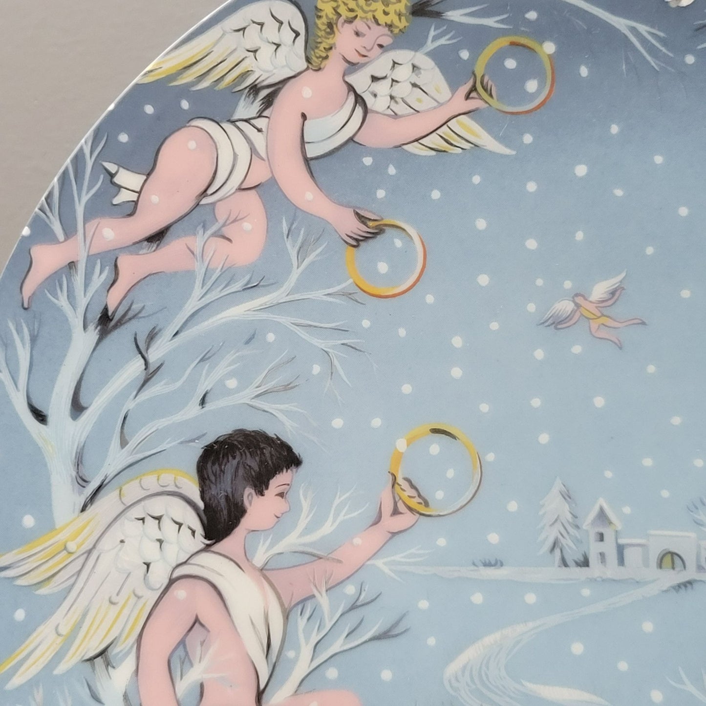 Haviland 12 Days of Christmas Plate, Five Gold Rings 1974, Limoges France