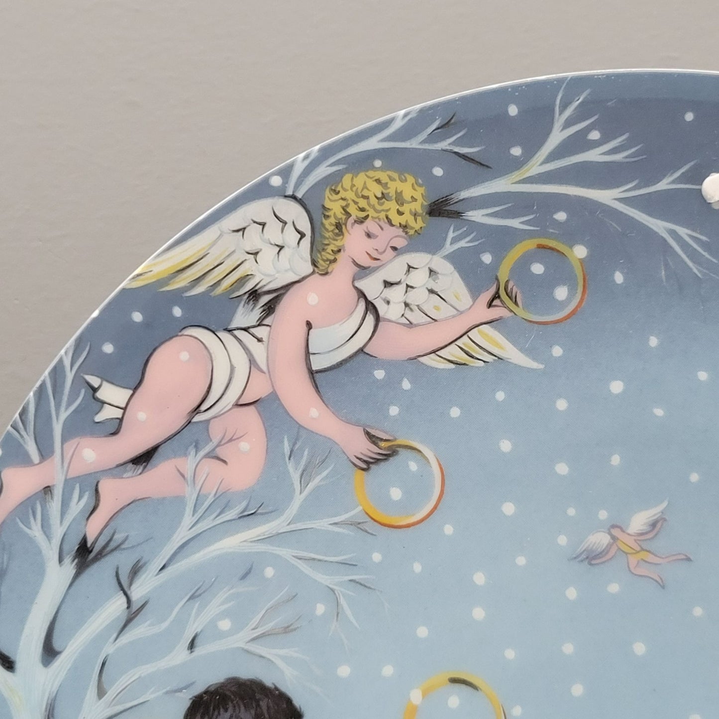 Haviland 12 Days of Christmas Plate, Five Gold Rings 1974, Limoges France