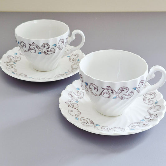Johnson Bros "Encore" Cup & Saucer, 2 Sets, c.1963-73 England