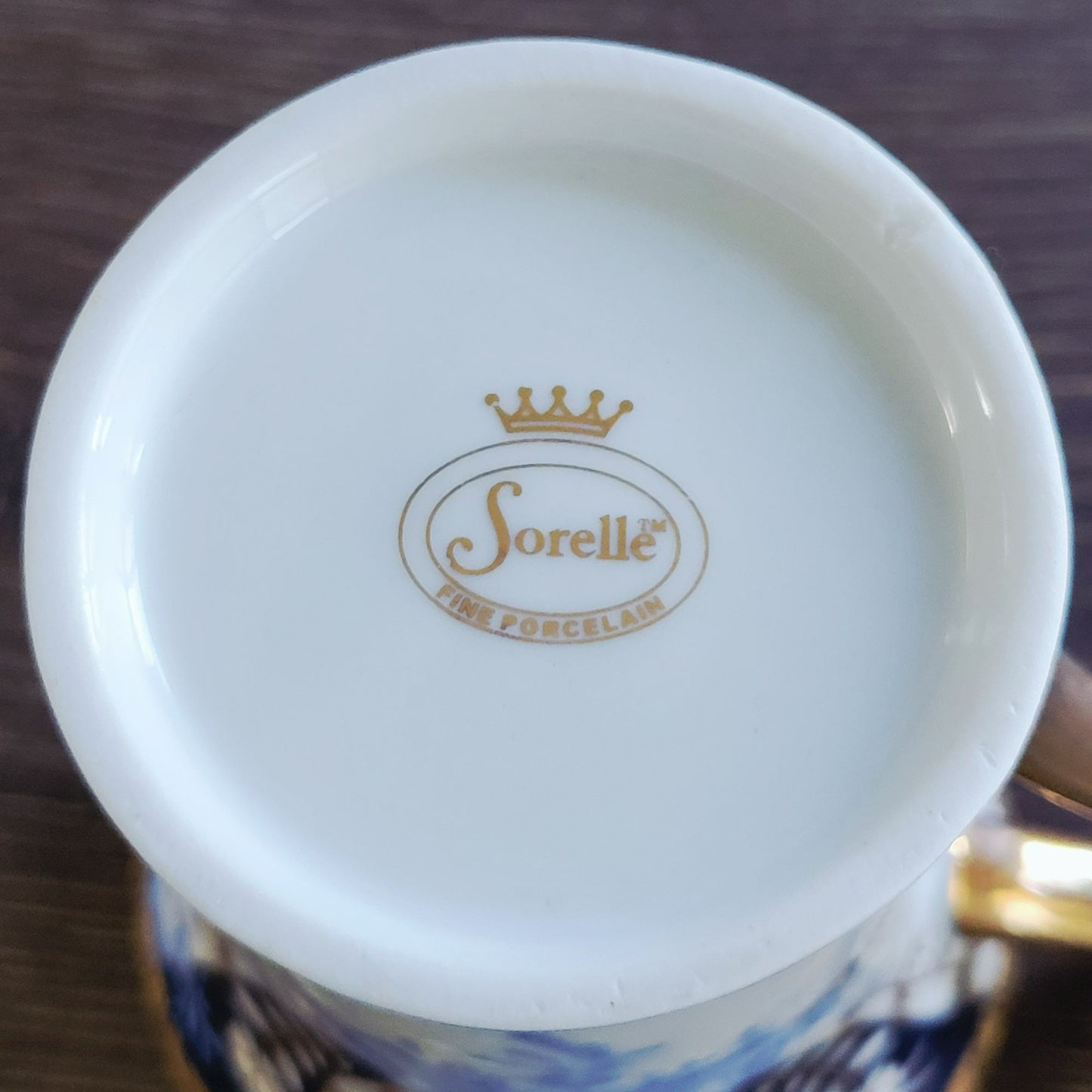 Sorelle Blue White & Gold Floral Mug Set of 2,  Made in Italy