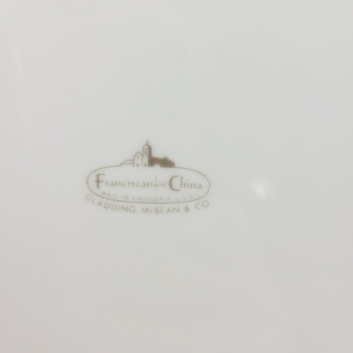 Franciscan Willow Green Salad Plate, Smooth Coupe Shape, Platinum Trim, c.1953 USA