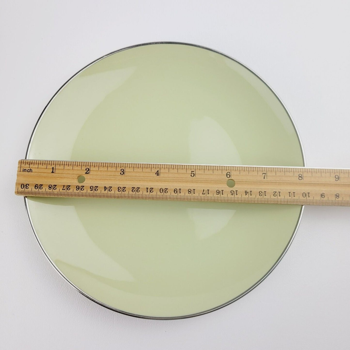 Franciscan Willow Green Salad Plate, Smooth Coupe Shape, Platinum Trim, c.1953 USA