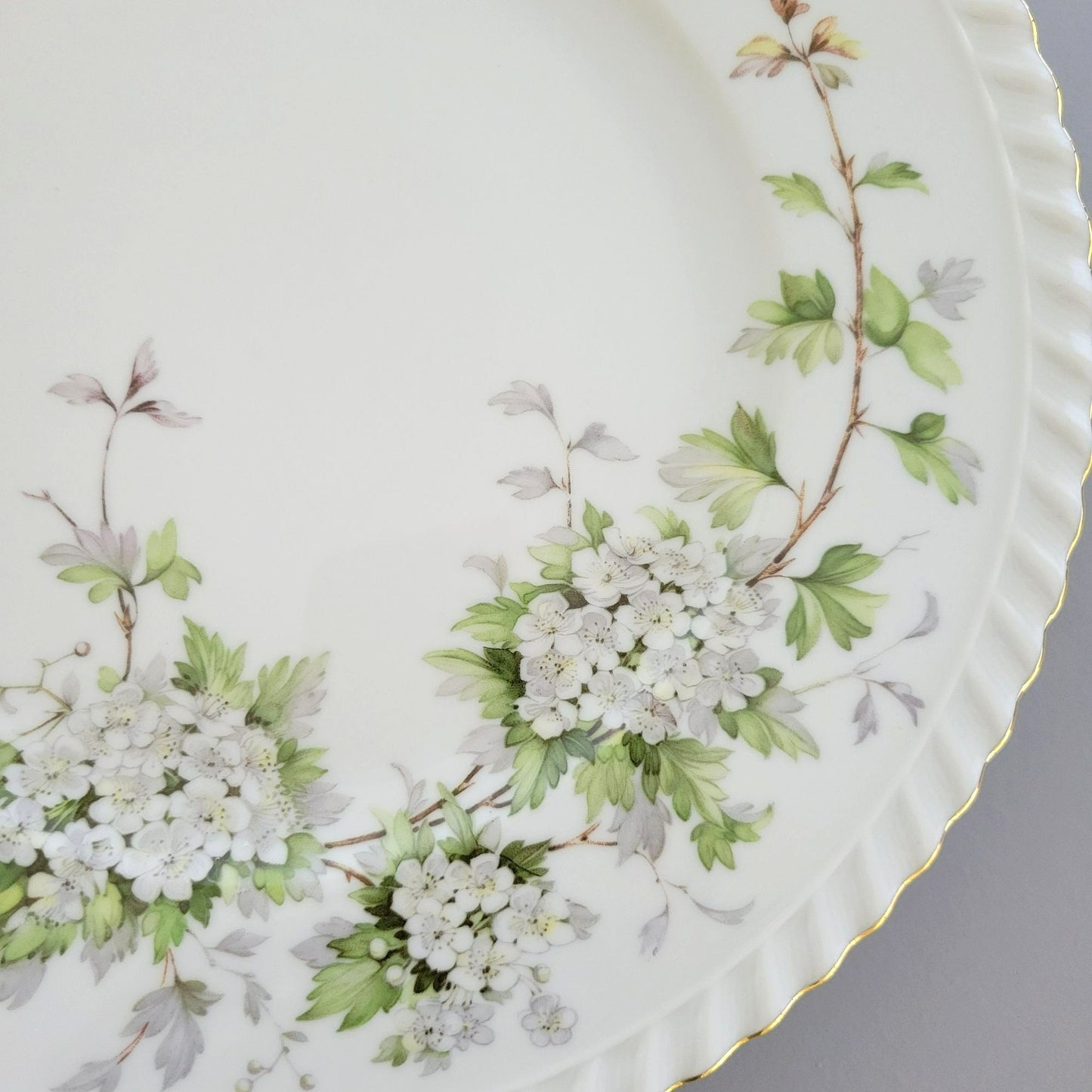 Franconia K&A Krautheim Hawthorn Dinner Plate, Gadroon Border, c.1964-75 Germany