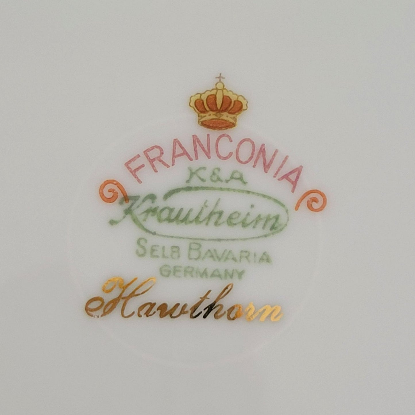 Franconia K&A Krautheim Hawthorn Dinner Plate, Gadroon Border, c.1964-75 Germany