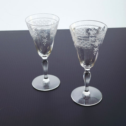 Fostoria Washington Cordial Sherry Glass Set of 2, c.1923-28 USA