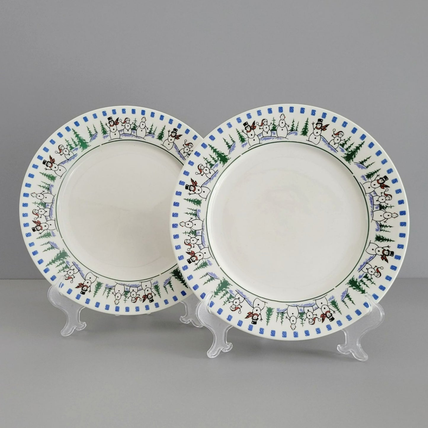 Libbey Snowman Dinner Plate, Set of 2