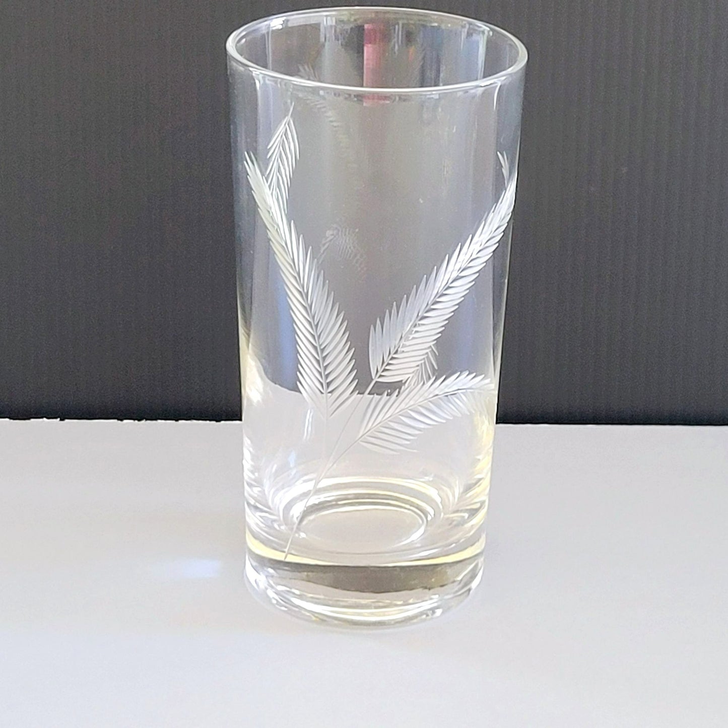Vintage Etched Wheat Tumbler Glasses, Set of 2
