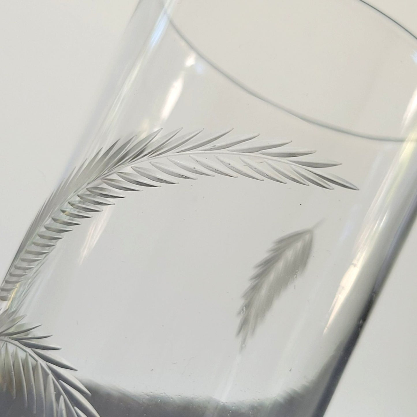 Vintage Etched Wheat Tumbler Glasses, Set of 2