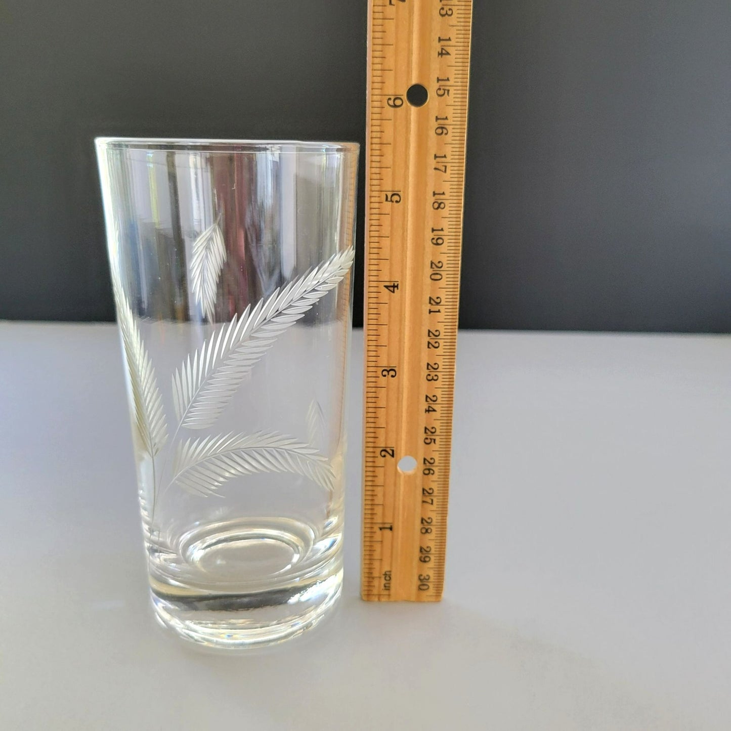 Vintage Etched Wheat Tumbler Glasses, Set of 2